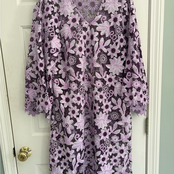 Anthropologie Other - Anthropologie Maeve Purple Floral Lace Top